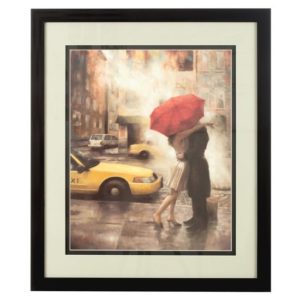 Agatiyo Framed Couple Under Umbrella Wall Art In Assorted
