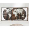 Earth Picture Metal Wall Art In Brown And Silver