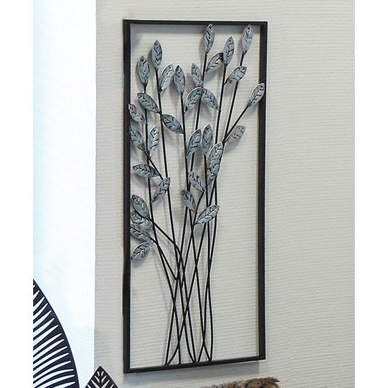Twigs Metal Wall Art In Silver With Antique Dark Brown Frame Contemporarywallart Co Uk - Framed Metal Wall Art Uk
