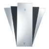 Art Deco Frosted Glass Mirror Wall Light With Black Panel