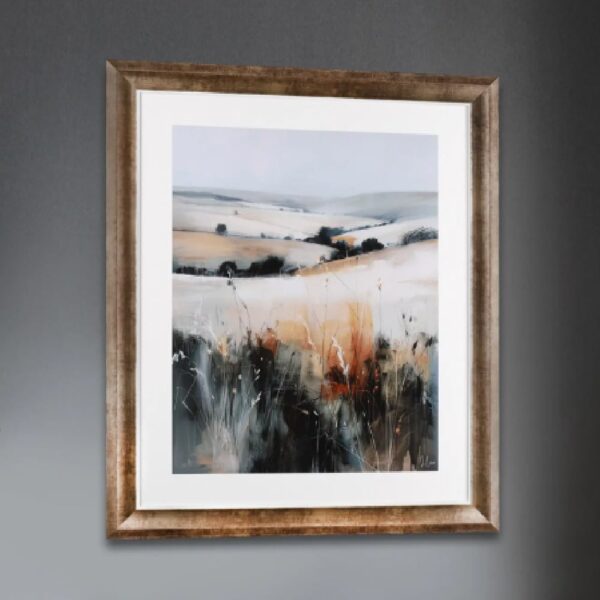 Fresno Large Wooden Blaze Wall Art In Bronze Frame