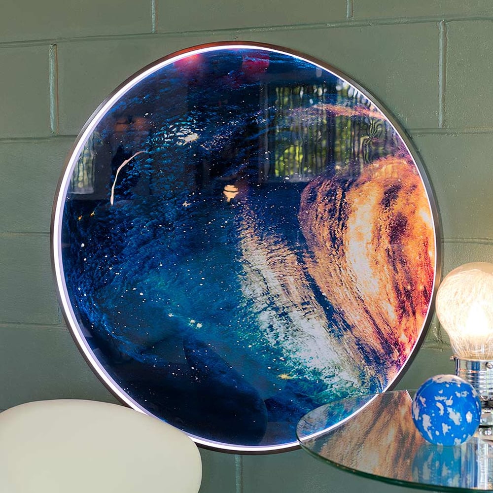 Galla Wave Light Up Circular Wall Art With LED - ContemporaryWallArt.co.uk