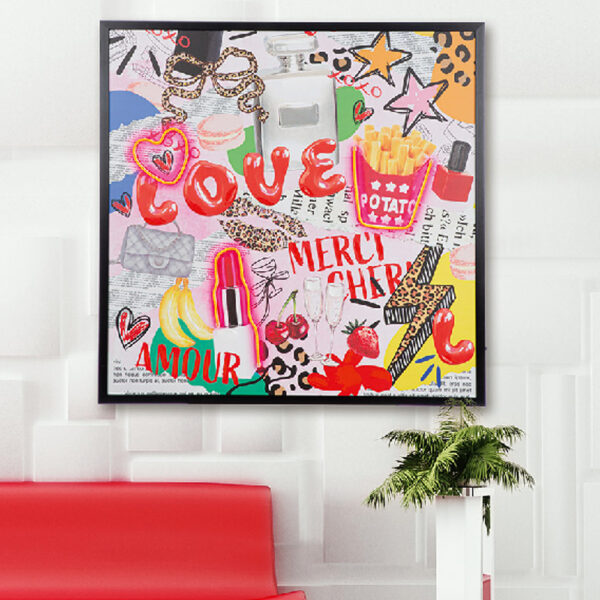 Cheam Canvas Vogue Pop LED Wall Art In Multicoloured