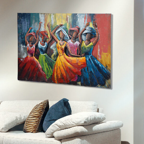 Cheam Metal Dancing Woman Wall Art In Multicoloured