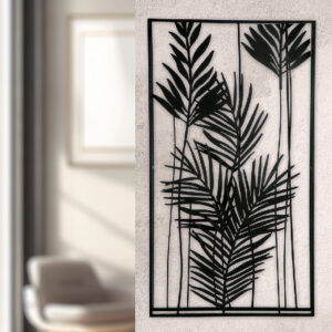 Cheam Metal Leaf Wall Art In Black