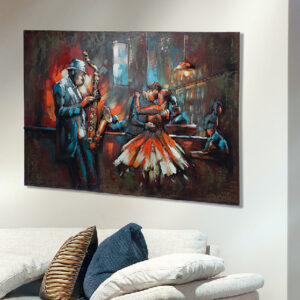 Cheam Metal Musician Couple Wall Art In Multicoloured