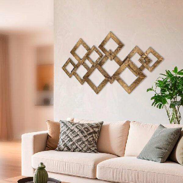 Cheam Metal Rhombus Wall Art In Antique