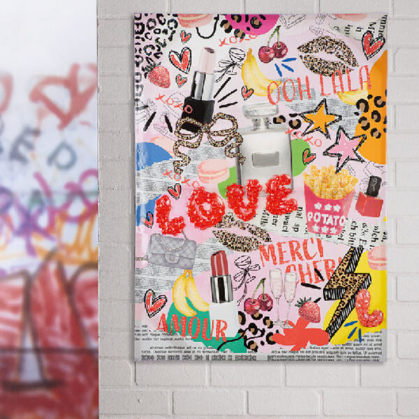 Cheam Wooden Vogue Pop Wall Art In Mutlicoloured