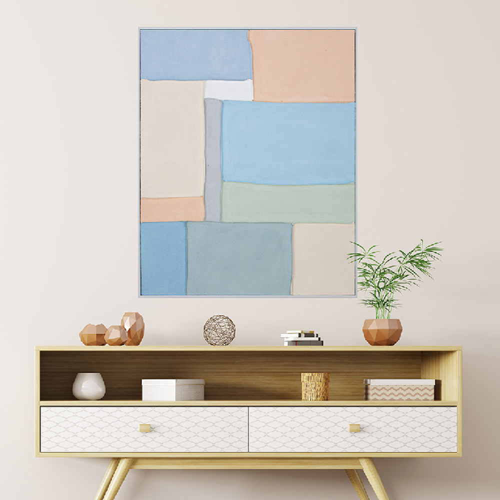 Colindale Canvas Rectangular Cubic Wall Art In Multicoloured