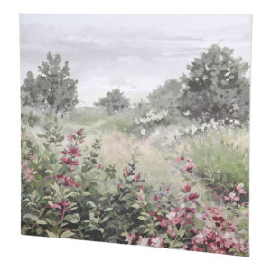 Colindale Canvas Tree Motif Wall Art In Grey And Green