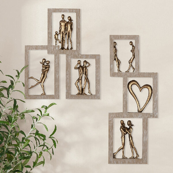 Colindale Synthetic Resin Golden Moments Wall Art Set In Natural